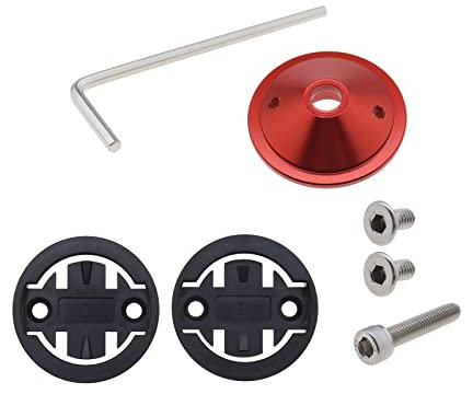 VGOL Montageset für Computer, obere Kappe für Fahrrad, 2 Arten von Adapter, kompatibel mit Garmin Edge 1000 820 810, kompatibel mit Bryton Rider R530 R330, Rot