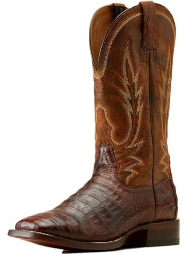 ARIAT Gunslinger Western - Stivale da uomo, color ambra scuro Caiman Belly/Hotfire Rust 13 D