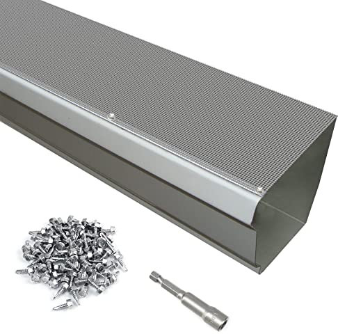 Wintcomfort 35 Stück Edelstahl-Mikro-Dachrinnenschutz für 10.2 cm, 12.7 cm, 15.2 cm Dachrinnen-System, universeller Blattfilter verhindert verstopfte Fallstöpfe, 12.8 m, Grau