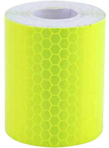 Haobase Adesivo riflettente per auto, 5 cm x 3 m, nastro adesivo adesivo di sicurezza per decorazione auto (giallo fluo)