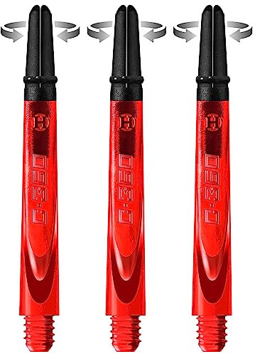Harrows Darts Technology Carbon 360 Shafts, Rotating Carbon top von Thor-Sports (midi, red)