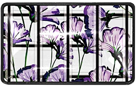 4 Stück Schubladengriff für Kommode, Küchenschränke, Kleiderschrank, Aquarell, Frühling, lila Blumenstreifen