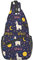 QQIAEJIA Space Alpaka Sling Bag Brusttasche Daypack Crossbody Sling Rucksack für Reisen Sport Laufen Wandern, Schwarz , Einheitsgröße