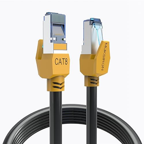 MUKSIRON Cat 8 Ethernet Cables (CAT8-50FT, Black)