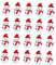SAFIGLE 30er-Pack Mini-Schneemann-Ornamente, Weihnachtsdekoration, rustikale Winterdekoration, kleine Schneemann-Weihnachten, Schneeballfiguren, Mini-Schneemann-Ornamente