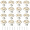 YEYIT 16Pcs White Door Knobs for Cupboards, Round Drawer Knobs, Single Hole Cupboard Handle, Mushroom Drawer Handle 30MM Aluminum Alloy Flower Pattern Handle Knobs for Drawers with Screws