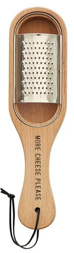 Santa Barbara Design Studio Handheld Wooden Cheese Grater with Removeable Grate, 10.5 Long, More Cheese Please