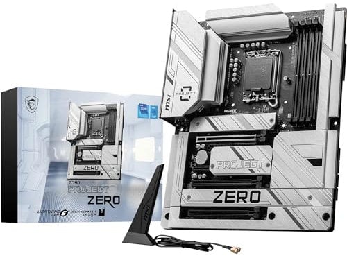 MSI Z790 PROJECT ZERO, Back-connect ATX - Supports Intel 14th / 13th / 12th Gen Core Processors, LGA 1700 - 55A DrMOS VRM, DDR5 Memory Boost 7200+MHz/OC, PCIe 5.0 x16, 4 x M.2 Gen4, Wi-Fi 7