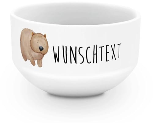 Mr. & Mrs. Panda Personalisierte Müslischale Wombat - Personalisierte Geschenke, Das Leben ist schön, lustige Sprüche, Bedruckte Müslischale,