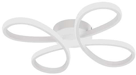 Trio Leuchten LED Deckenleuchte Fly 645610131, Metall Weiß matt, inkl. 22 Watt LED, Switch Dimmer