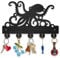 MAYJOYDIY Octopus Coat Hooks Wall Mount Octopus Tentacles Wood Key Holder for Wall 30×20cm Black Ocean Sealife Wall Art Decor Key Hooks 5 Alloy Hooks for Gift Entryway Living Room Kitchen Office