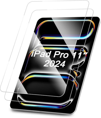 FINTIE 2 Stück Schutzfolie für iPad Pro 11 Zoll M4 2024 - Klare HD Bildschirmschutzfolie, 9H Härte Schutzglas, Kratzfeste Displayschutzfolie, Screen Protector Folie für iPad Pro M4 11-Zoll 2024