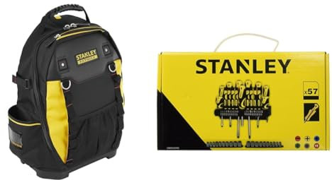 Stanley Fatmax 1-95-611 Zaino Porta Utensili, Nero, 36 x 46 x 21 cm 2 Kg & STANLEY STHT0-62143 Set 57 Pezzi Giraviti e Inserti e Chiavi a Bussola