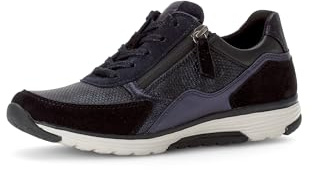 Gabor Damen Low-Top Sneaker, Frauen Halbschuhe,Strassenschuhe,Freizeitschuhe,Turnschuhe,Laufschuhe,schnürschuhe,Ocean/schwarz,38.5 EU / 5.5 UK