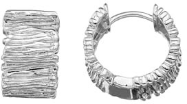 Cassini | Chunky Klapp Creolen für Damen aus 925er Silber, moderne Ohrringe, Geschenkidee für Frauen, besonderes Design 3CSBX1