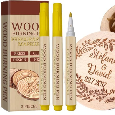 ycezw Scorch Crafting – -Brandstift, wasserfest für Kinder zum Brennen von | 3 Stück wasserfester Scorch-Stift für Holzverbrennung, Branding, Anfänger, freundliche Holzmalstifte, Fertigkeiten für