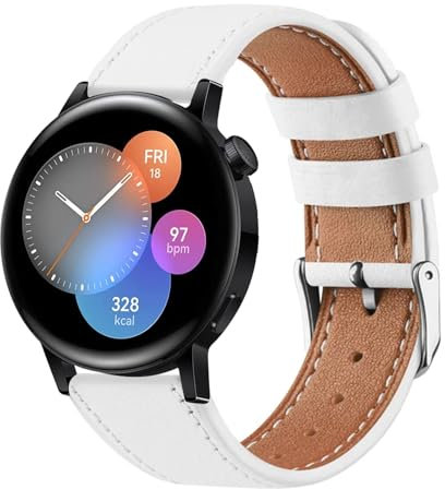 Bracelets en Cuir pour Huawei Watch GT 3 42mm Bracelet, avec Boucle en Acier Inoxydable Réglable pour Hommes Femmes Cuir Véritable Elégant Bande de Remplacement avec Huawei Watch GT 3 42mm Sangle (7)