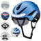 Favoto Fahrradhelm Damen Herren mit Licht - Verstellbarer Kopfumfang EPS-Material Abnehmbare Kopfhaube Heckleuchten Design L(59-61cm) Blau
