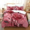 GAOYUCHUN 3d Pink Roses Duvet Cover Sets 3 PCS Hotel Quality Quilt Cover Bedding Set Bed Covers with Pillowcases with Zipper Closure Hypoallergenic Soft Breathable Microfiber Double（200x200cm）