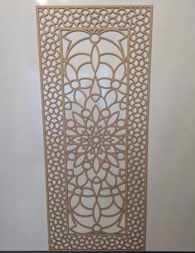 Holzplatte Dekorplatte Wandtrennwand Heizkörperverkleidung Gitter Möbel Dekoration Lasergeschnitten aus 3mm dicker MDF-Platte (Größe 1200mm x 515mm) Muster (024C) Hergestellt in Großbritannien