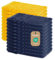 Lavea Elena Lot de 20 Gants de Toilette 15 x 21 cm – Gants de Toilette absorbants et Doux en 100% Coton, série éponge Elena – Gants de Toilette lavables et résistants – Bleu Marine et Jaune Colza
