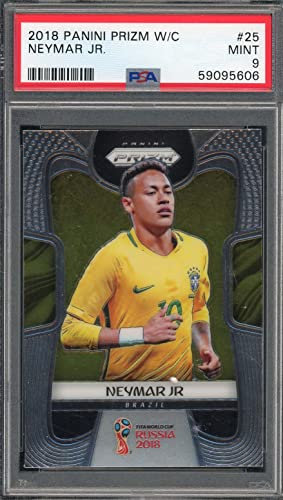 Neymar Jr 2018 Panini Prizm World Cup Soccer Card #25 Graded PSA 9