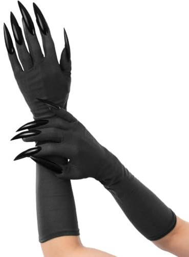 Smiffys Black Cat Gloves with Black Claws