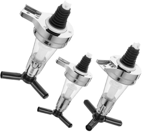 FELTECHELECTR 3 Stück Teiliges Wandmontiertes Likörflaschen dosiergerät aus Hochwertigem Kunststoff und Silikon Platzsparender Spirituosen ausgießer für Brandy Whiskey Vodka Einfach zu Bedienen