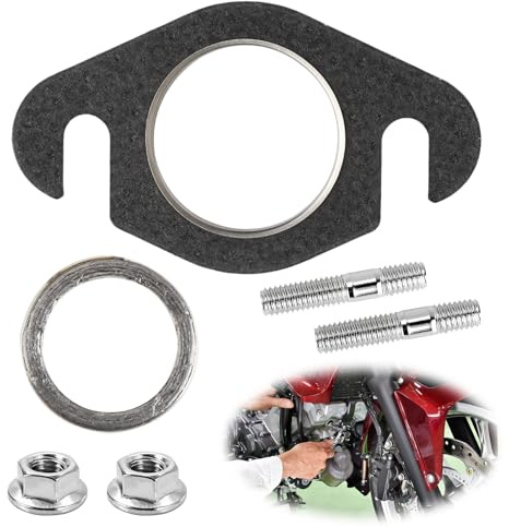 Auspuffdichtung Auspuff Stehbolzen Krümmer Dichtung Set für 50ccm Roller, Universal Auspuffkrümmer Dichtung, Passend für Modelle wie Aerox, Bw's, Booster, Nitro, Mach-G, Jog-R, Ovetto, Scooter Zubehör