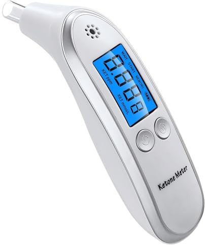 Ketone Atemtester mit Mundstück zur täglichen Ketose Kontrolle, motivierendes Ketone Breath Meter mit schneller Anzeige des Fettverbrennungsstatus, ideal für Abnehmziele, Keto Diät, Low Carb & Fasten