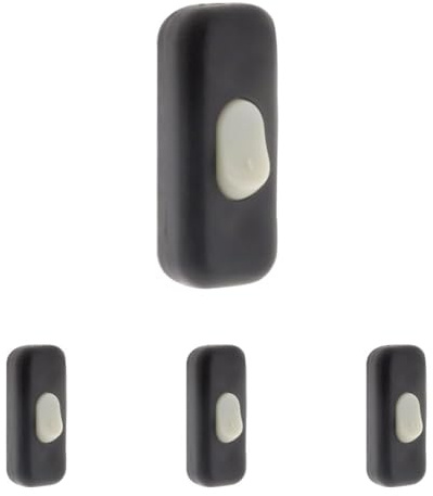 Zenitech Interrupteur 2A Bipolaire Luminescent - Noir (Lot de 4)