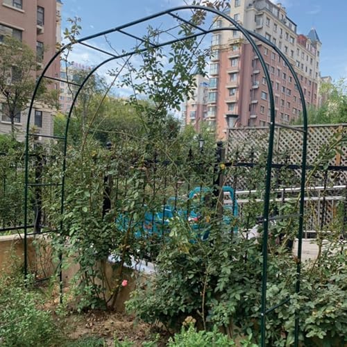 Yesbon Dark Green,120 x 220 cm,Arche De Jardin Robuste, Arche Rosier Jardin en Métal Tonnelle De Pergola en Arc De Mariage Pergola Tonnelle De Jardin avec Base, Décoration De Fête De Mariage