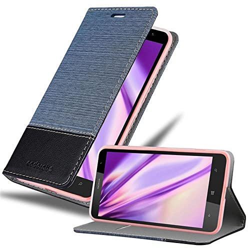 Cadorabo Funda Libro para Nokia Lumia 1320 en Azul Oscuro Negro - Cubierta Proteccíon con Cierre Magnético, Tarjetero y Función de Suporte - Etui Case Cover Carcasa