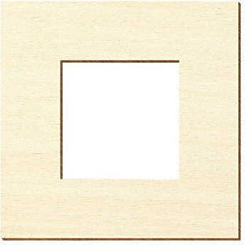 Sperrholz Zuschnitte - Quadrate mit individuellem Innenausschnitt - 5-40cm, Außenmaß:18 x 18cm Außenmaß, Innenmaß:1 x 1cm Innenmaß