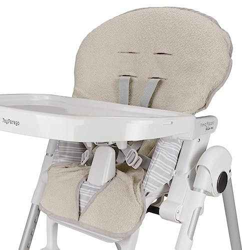 Babysanity Universal-Hochstuhlbezug aus weichem Baumwoll-Frottee, verleiht Ihrem Hochstuhl ein trockenes und frisches Gefühl, 100 % Made in Italy (Beige)