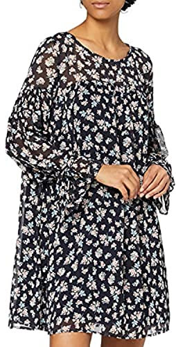 Mavi Damen Long Sleeve Kleid, Blau (Dress Blue Printed 25712), Medium