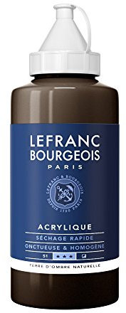 Lefranc & Bourgeois Fine Pintura Acrilica, Marrón (Raw Umber), 750 ml