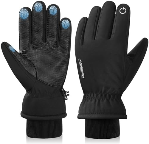 anqier Winter Gloves, Cold Proof Thermal Thinsulate Warm Touchscreen Cold Weather Gloves Men Women for Smartphone Texting Cycling (L)