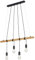 Briloner Leuchten - Pendelleuchte, Pendellampe 4-flammig, Holz-Metall, 4x E27, max. 25 Watt, Schwarz