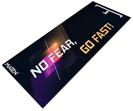 Mat.en Tapis moto garage et paddock sous-moto moquette : no fear, go fast! 200 x 80 cm