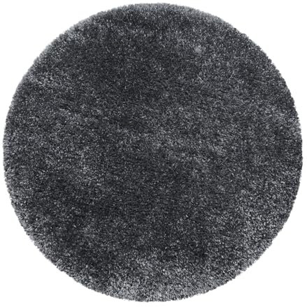 Carpetsale24 Teppich Wohnzimmer Shaggy Einfarbig Design 80 cm Rund Grau - Hochflor Teppich Schlafzimmer Luxuriöse Kuschelig und Super Weich Langflor 50 mm Florhöhe - Flauschiger Teppich Runder