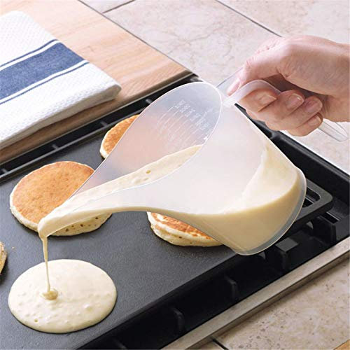 Jarra de plástico con embudo de medición de pico largo, Jarra de embudo de 1000 ml Taza de medición transparente con punta de boca para hacer velas