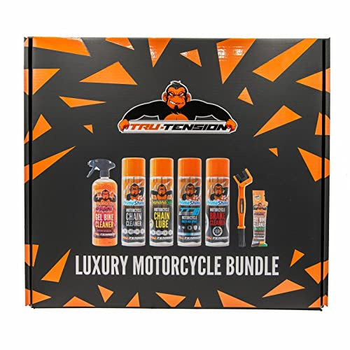 Tru Tension Luxury Motorcycle Cleaning Kit Bike & Chain Cleaner - Mens Xmas Gift