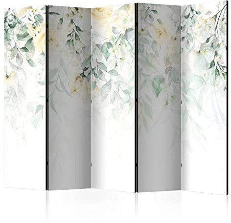 murando Paravento Fogli 225x172 cm Stampa bilaterale su tela in TNT 100% Non Trasparente Parete Divisoria Interno Separatore Pieghevole Decorazioni Rosa Pianta come dipinto b-A-0884-z-c