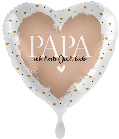 Herzballon Folienballon Vatertag, Papa ich hab Dich lieb. ca. 43 cm