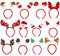 STHGDONA 12 Stückt Weihnachts Kopfschmuck Haarreifen Weihnachten, Haarschmuck für Weihnachtsfeiern Cosplay, Weihnachtsmann, Rentier, Nikolaus Mütze, Weihnachtsbaum, Schneemann, Elfen Hut