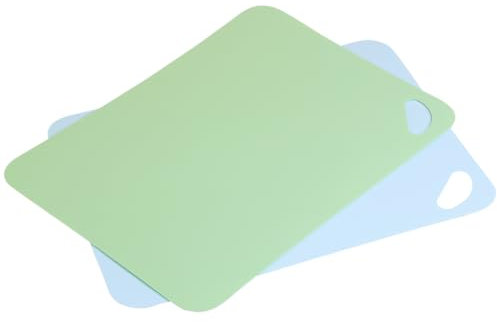 KESPER | Flexible Schneidunterlage (Anti-Rutsch) - 2er Set, Material: Kunststoff (PP), Maße: 38 x 28 x 0,2 cm, Farbe: Grün, Hellblau | 30552