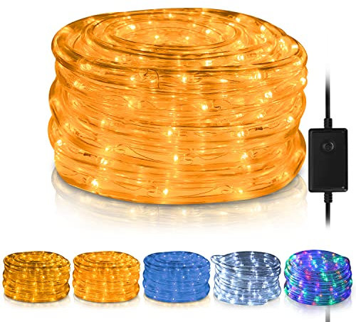 SWANEW LED Lichterschlauch, 50M 1200LEDs lichtschlauch Lichterkette außen, IP20 Wasserfest Led Schlauch außen, Garten-Party-Festbeleuchtung (Warmweiß