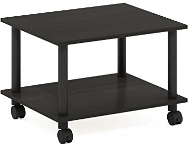 Furinno Econ Home Office - Supporto per CPU e stampante con ruote, colore: Nero