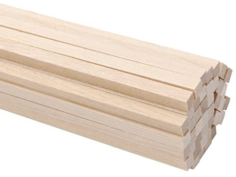 DOITEM Juego de 42 lápices cuadrados de madera natural para manualidades y bricolaje (300 mm)